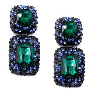 Gorgeous Nordstrom Large Blue Green huge dangle Earrings